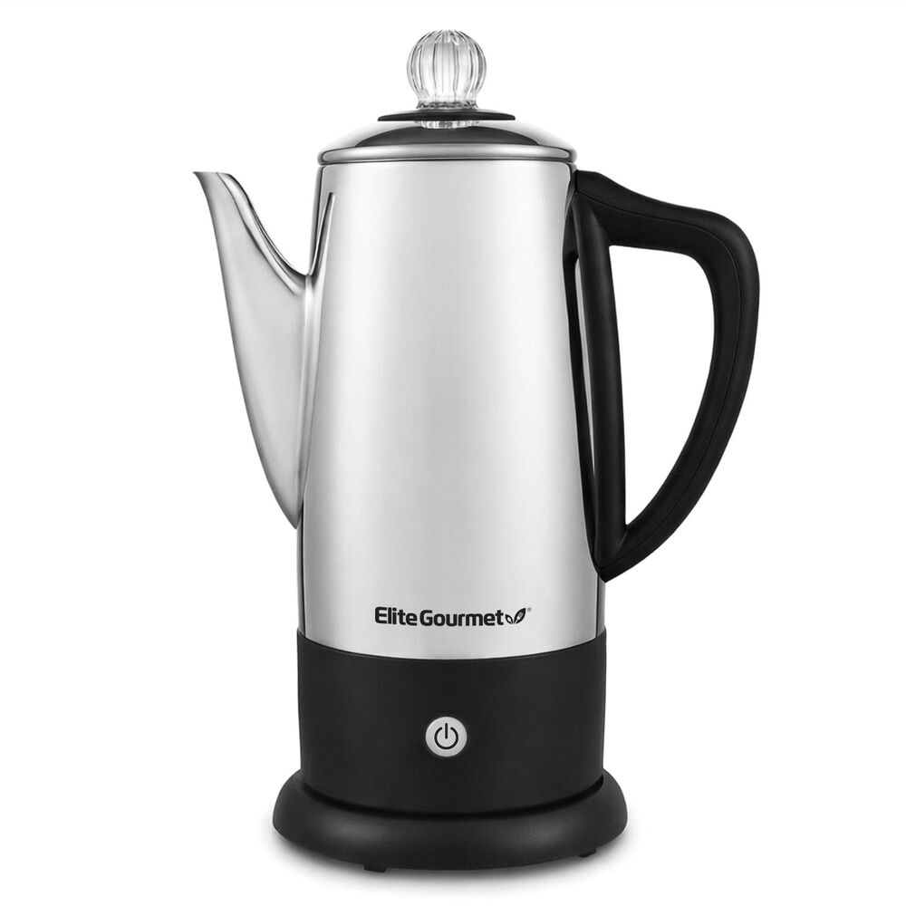Elite Gourmet EC812 Electric 12-Cup Coffee Percolator w/Keep Warm, Clear Brew